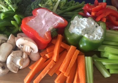 Vegetarian dip and vege platter
